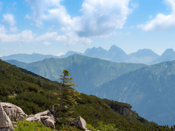 Scenic view of mountains against sky