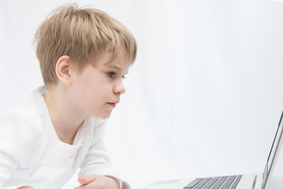 Boy looking at camera