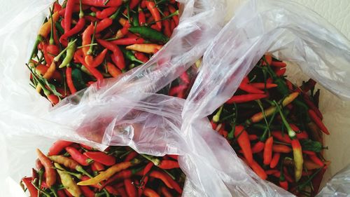 Close-up of red chili peppers