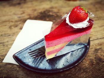 Close-up of dessert on table