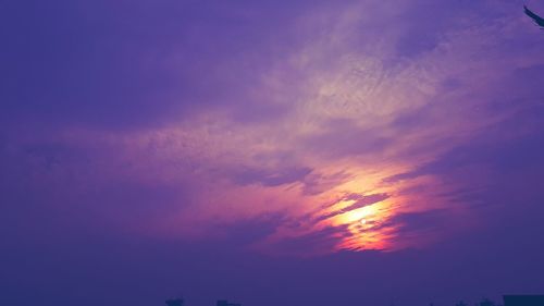 Low angle view of sky during sunset