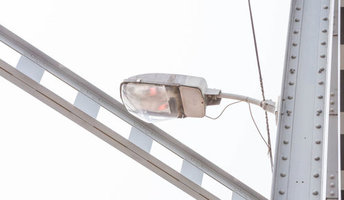 Low angle view of bridge against clear sky