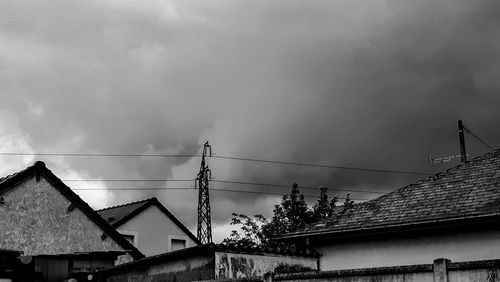 Low angle view of houses against sky