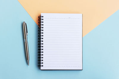 High angle view of pen on table