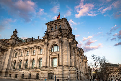 Low angle view of building against sky