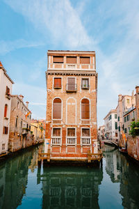 Characteristic building on canals of venice