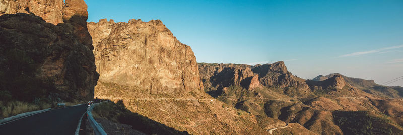 Scenic view of rocky mountains against sky