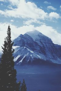 Low angle view of mountains against sky