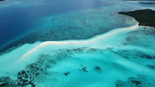 High angle view of sea against sky