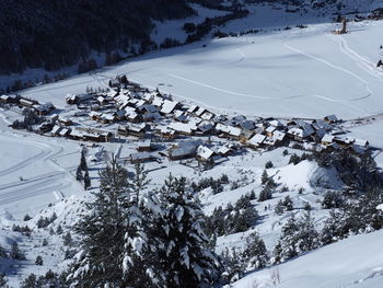 Snowy village of ceillac

