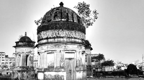 Low angle view of castle against clear sky