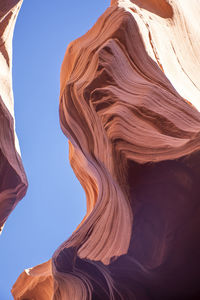 Low angle view of rock formations