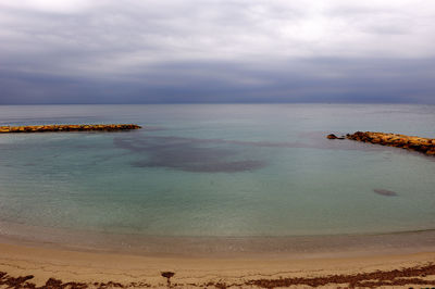 View of sea against cloudy sky