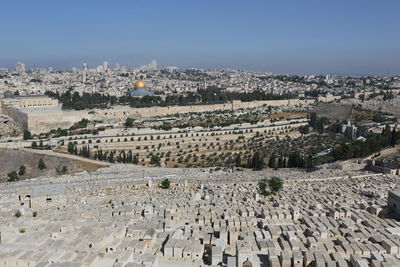 High angle view of townscape against sky