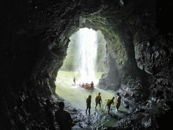 Scenic view of waterfall