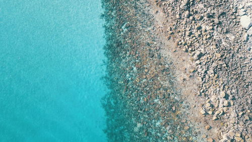 High angle view of beach