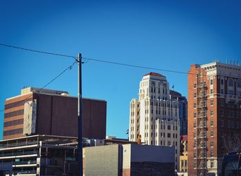 Office blocks under blue sky