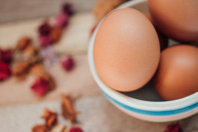 Close-up of breakfast on table