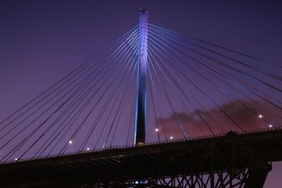 Low angle view of suspension bridge