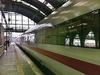 Train at railroad station platform