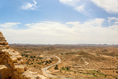 View of the mountains in south of tunisia