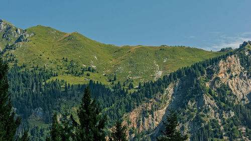 Scenic view of mountains against clear sky