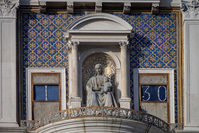 Low angle view of statue in building