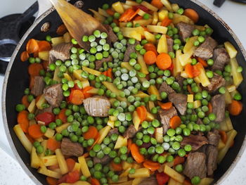 High angle view of vegetables in bowl