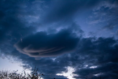 Low angle view of cloudy sky