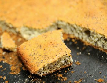 Close-up of bread on leaf