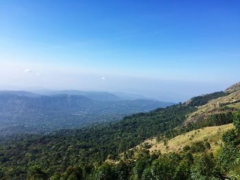 Scenic view of mountains against clear sky