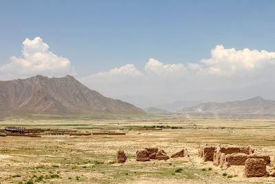 Old ruins, kabul in the background. the area is rarely populated.