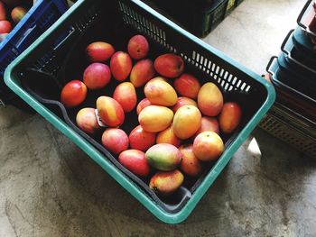 High angle view of fruits in market