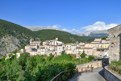 Panoramic view of cansano, a village of abruzzo, italy.