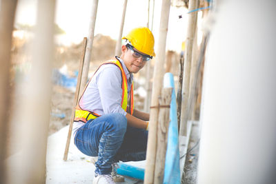 Man working at construction site