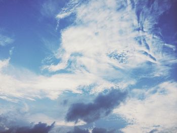 Low angle view of cloudy sky