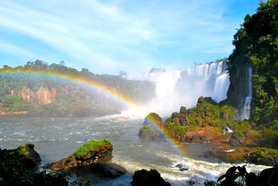 Scenic view of waterfall