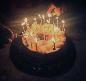 Close-up of lit candles