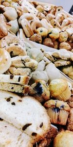 High angle view of cookies in container