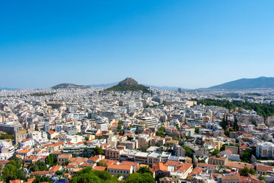 High angle view of townscape against sky