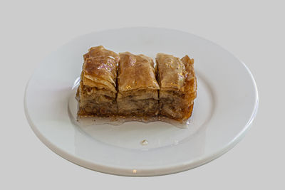 High angle view of breakfast in plate