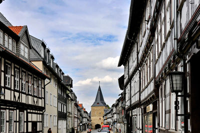 Low angle view of buildings in city