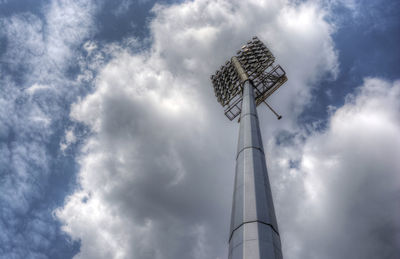 Low angle view of windmill against sky