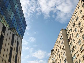 Low angle view of modern building against sky