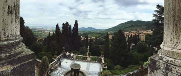 High angle view of women on terrace at villa d este