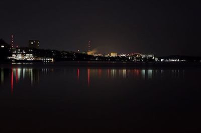 Illuminated city at night