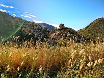 Scenic view of mountains against sky