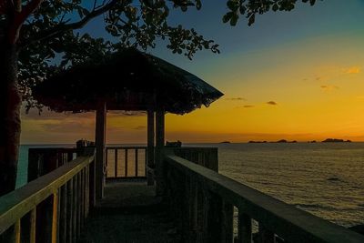 Scenic view of sea at sunset