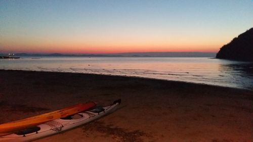 Scenic view of sea at sunset