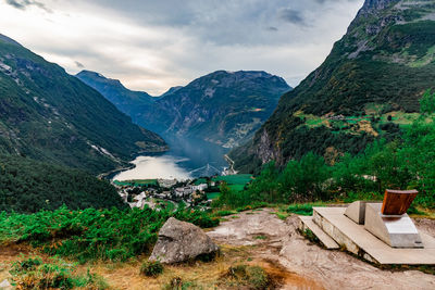 Scenic view of mountains against sky